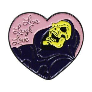 Skeleton Man Live Laugh Love - Funny 80s Parody Home Aesthetic Apparel Gift NWT